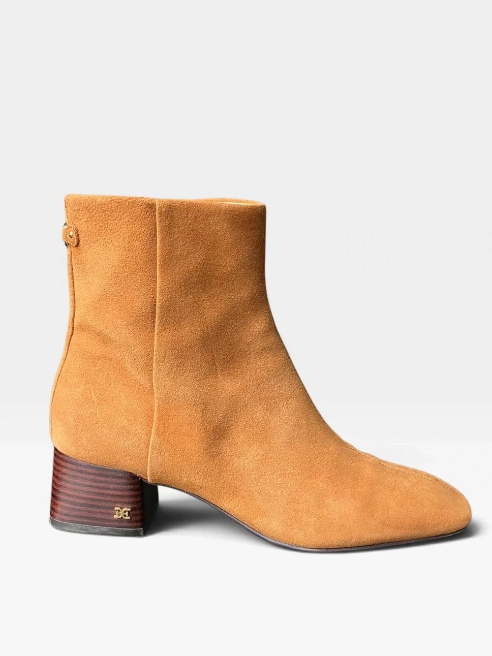 Sam Edelman Paige Ankle Boots Block Heel Suede Spiced Pecan Women’s 9